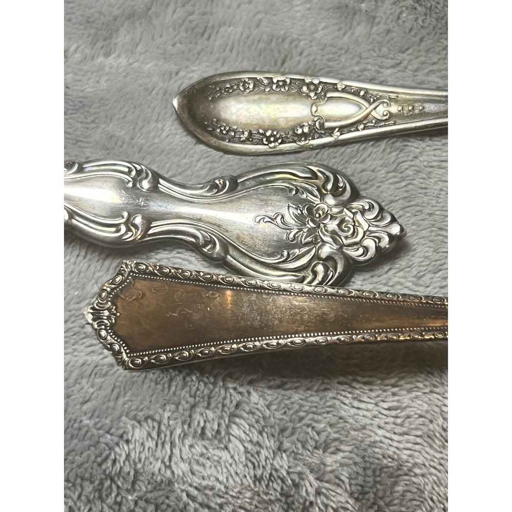 Vintage Silverplate Serving Lot Gothic Cottagecore Pie Server Floral Utensils